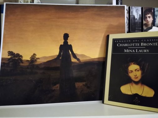 Woman before the Rising Sun by Caspar David Friedrich (which to me screams Mina) and cover of a heavily edited version of Mina Laury.